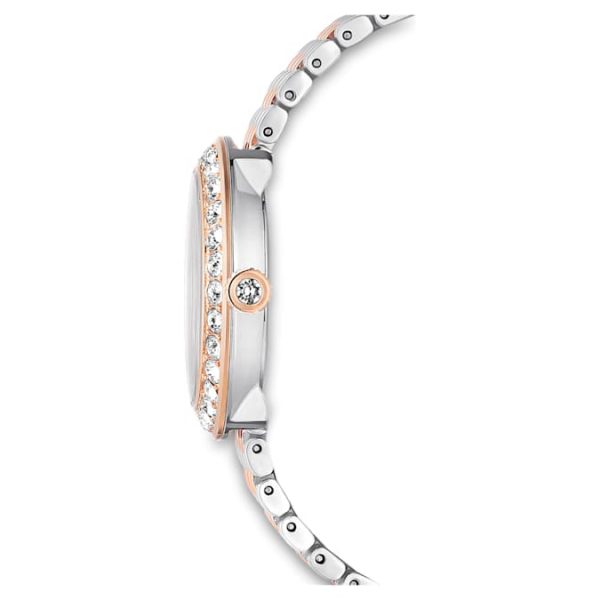 Matrix tennis 7-link watch Swiss Made, Metal bracelet, Rose gold tone, Mixed metal finish - Image 7