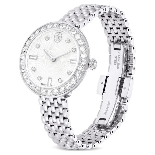Matrix tennis 7-link watch Swiss Made, Metal bracelet, Silver tone, Stainless steel - Image 3
