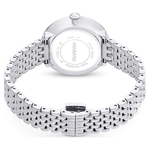 Matrix tennis 7-link watch Swiss Made, Metal bracelet, Silver tone, Stainless steel - Image 4