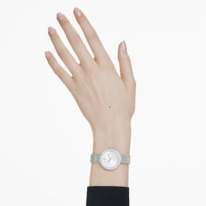 Matrix tennis 7-link watch Swiss Made, Metal bracelet, Silver tone, Stainless steel
