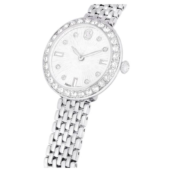 Matrix tennis 7-link watch Swiss Made, Metal bracelet, Silver tone, Stainless steel - Image 5