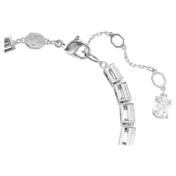 Matrix Tennis bracelet Baguette cut, White, Rhodium plated - Image 4