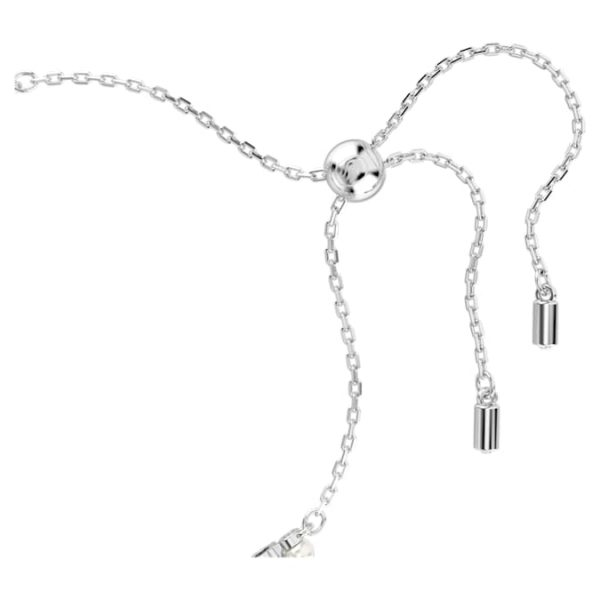 Matrix Tennis bracelet Crystal pearl, Round cut, White, Rhodium plated - Image 4