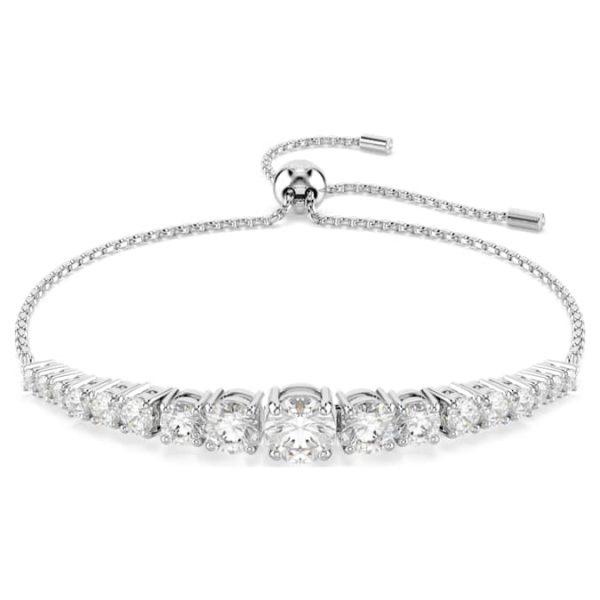 Matrix Tennis bracelet Gradient of round cuts, White, Rhodium plated - Image 2