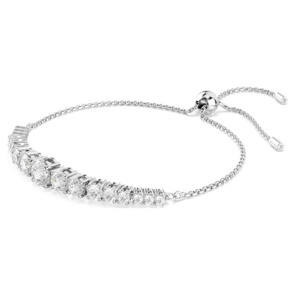 Matrix Tennis bracelet Gradient of round cuts, White, Rhodium plated - Image 3