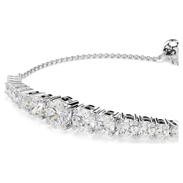 Matrix Tennis bracelet Gradient of round cuts, White, Rhodium plated - Image 5