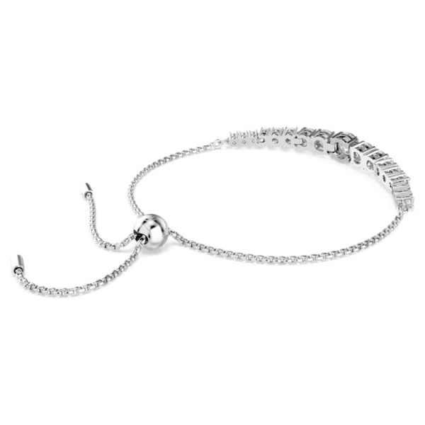 Matrix Tennis bracelet Gradient of round cuts, White, Rhodium plated - Image 6