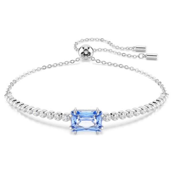 Matrix Tennis bracelet Mixed cuts, Blue, Rhodium plated - Image 2