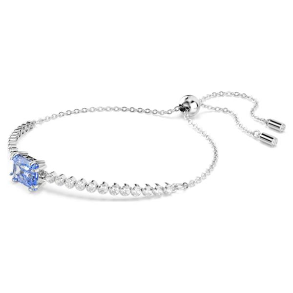 Matrix Tennis bracelet Mixed cuts, Blue, Rhodium plated - Image 3