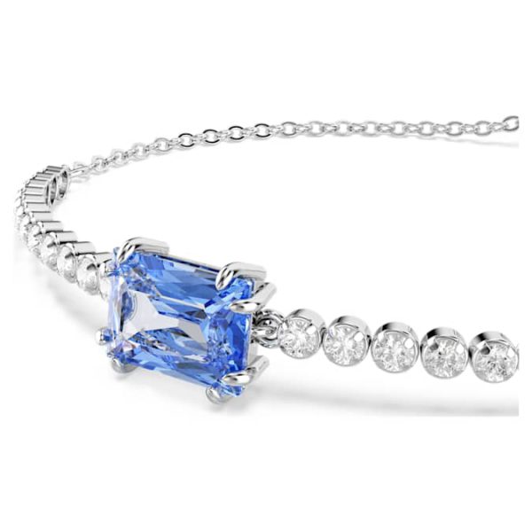 Matrix Tennis bracelet Mixed cuts, Blue, Rhodium plated - Image 5