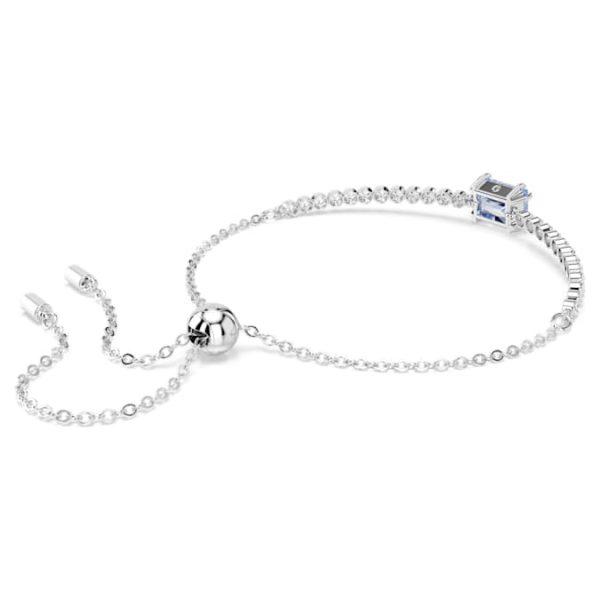Matrix Tennis bracelet Mixed cuts, Blue, Rhodium plated - Image 6