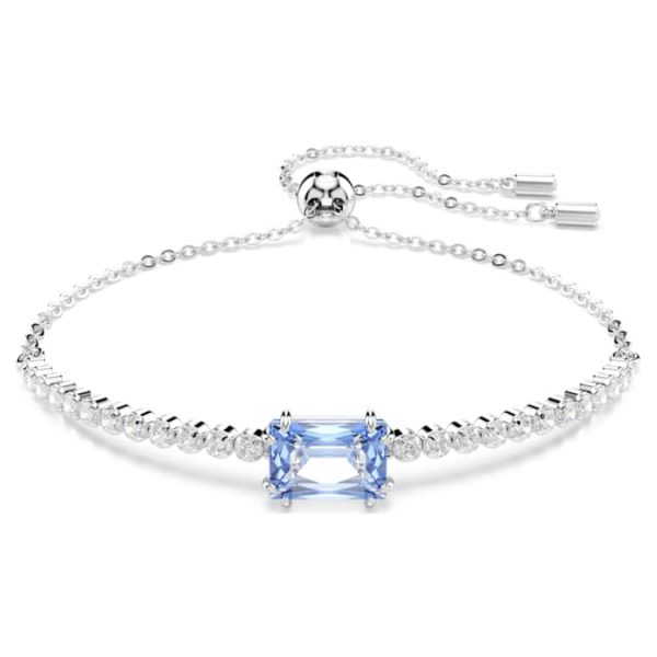 Matrix Tennis bracelet Mixed cuts, Blue, Rhodium plated - Image 7