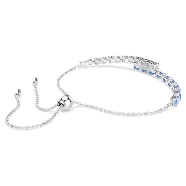 Matrix Tennis bracelet Mixed cuts, Blue, Rhodium plated - Image 6
