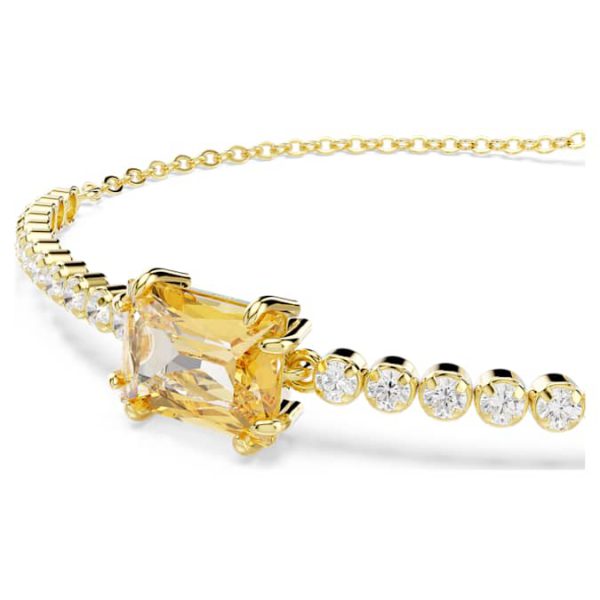 Matrix Tennis bracelet Mixed cuts, Caramel, Gold-tone plated - Image 4