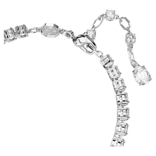 Matrix Tennis bracelet Mixed cuts, Green, Rhodium plated - Image 4