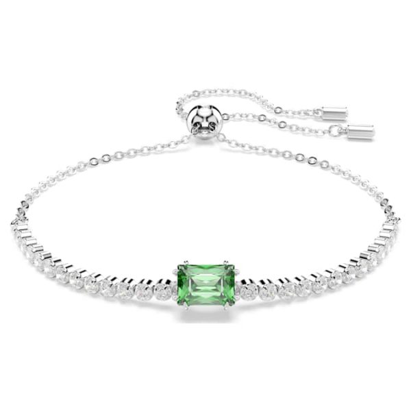 Matrix Tennis bracelet Mixed cuts, Green, Rhodium plated - Image 2