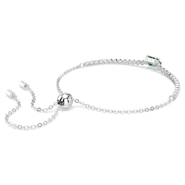 Matrix Tennis bracelet Mixed cuts, Green, Rhodium plated - Image 6