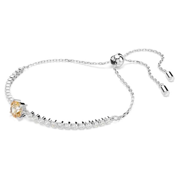 Matrix Tennis bracelet Mixed cuts, Yellow, Rhodium plated - Image 3