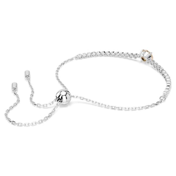 Matrix Tennis bracelet Mixed cuts, Yellow, Rhodium plated - Image 5
