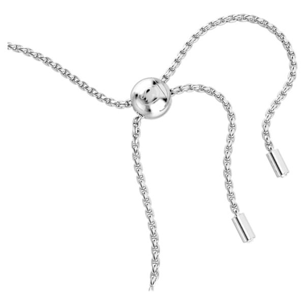 Matrix Tennis bracelet Mixed round cuts, White, Rhodium plated - Image 3