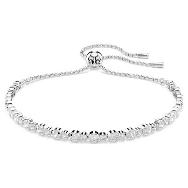 Matrix Tennis bracelet Mixed round cuts, White, Rhodium plated - Image 6