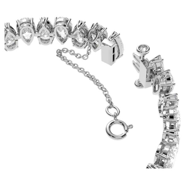 Matrix Tennis bracelet Pear cut, White, Rhodium plated - Image 4
