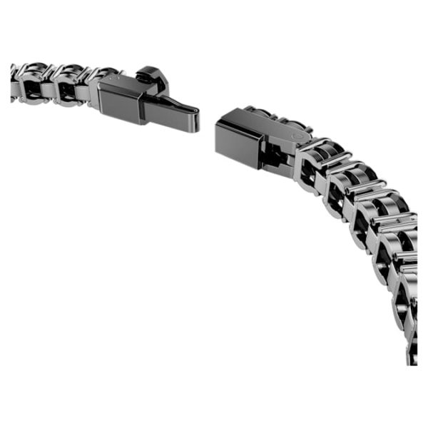 Matrix Tennis bracelet Round cut, Black, Ruthenium plated - Image 4