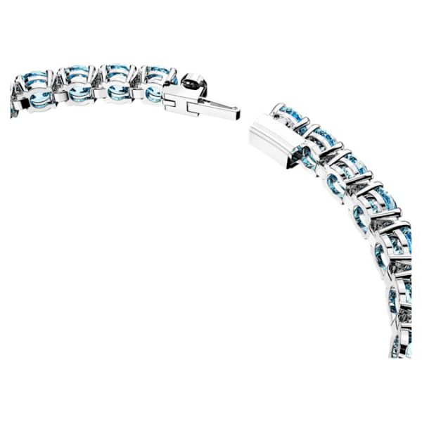 Matrix Tennis bracelet Round cut, Blue, Rhodium plated - Image 4