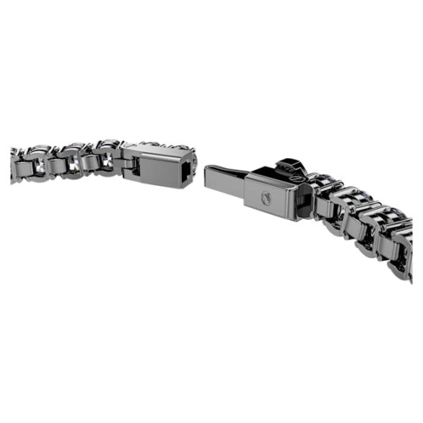 Matrix Tennis bracelet Round cut, Gray, Ruthenium plated - Image 4