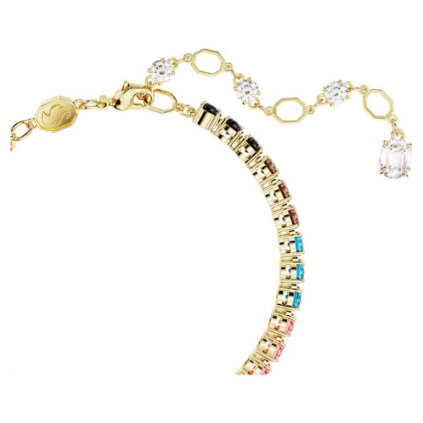 Matrix Tennis bracelet Round cut, Multicolored, Gold-tone plated - Image 4