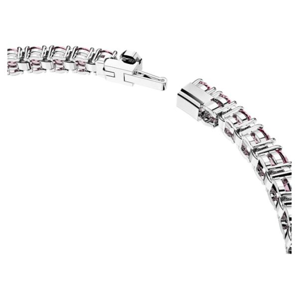 Matrix Tennis bracelet Round cut, Pink, Rhodium plated - Image 4