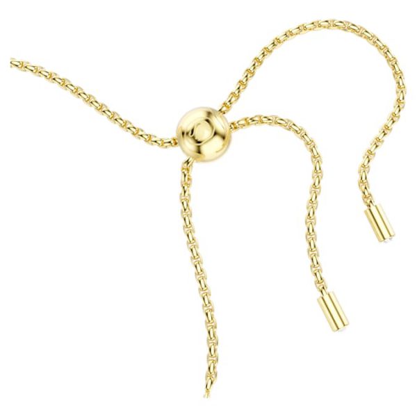 Matrix Tennis bracelet Round cut, White, Gold-tone plated - Image 4