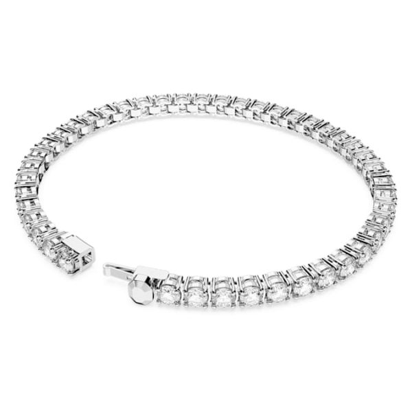 Matrix Tennis bracelet Round cut, White, Rhodium plated - Image 5