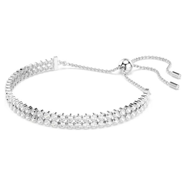 Matrix Tennis bracelet Round cut, White, Rhodium plated - Image 3