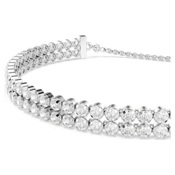 Matrix Tennis bracelet Round cut, White, Rhodium plated - Image 5