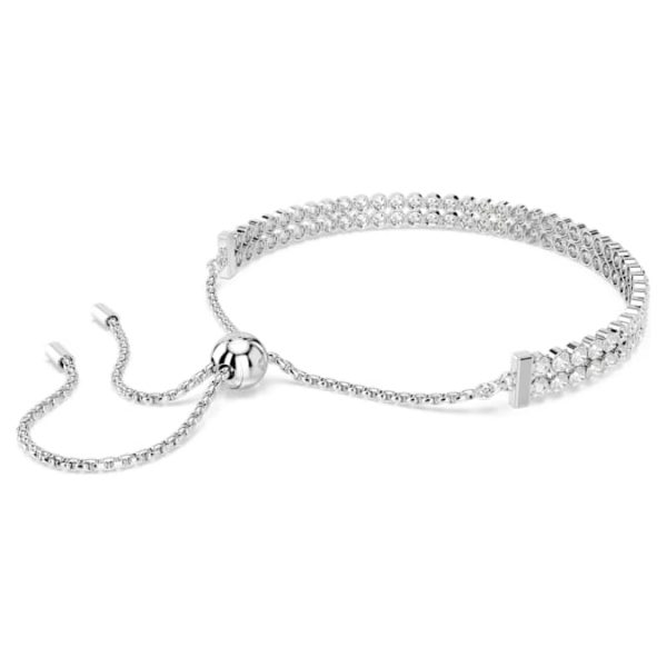 Matrix Tennis bracelet Round cut, White, Rhodium plated - Image 6