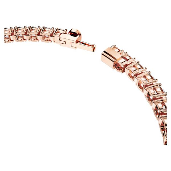 Matrix Tennis bracelet Round cut, White, Rose gold-tone plated - Image 4