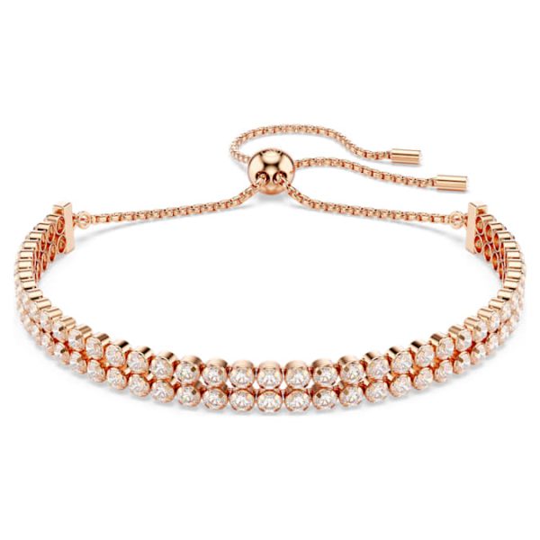 Matrix Tennis bracelet Round cut, White, Rose gold-tone plated - Image 2