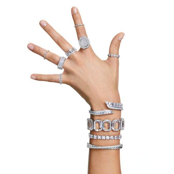 Matrix Tennis bracelet White, Rhodium plated - Image 6