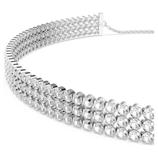 Matrix Tennis choker Round cut, White, Rhodium plated - Image 5