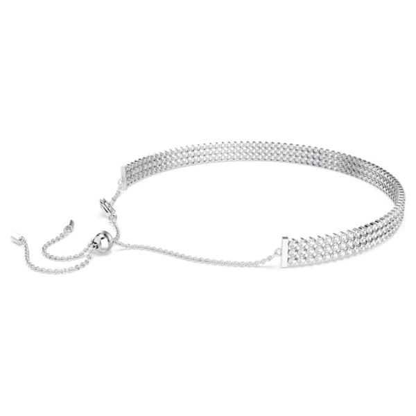 Matrix Tennis choker Round cut, White, Rhodium plated - Image 6