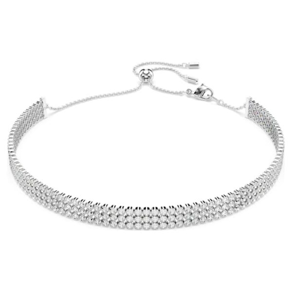 Matrix Tennis choker Round cut, White, Rhodium plated - Image 8