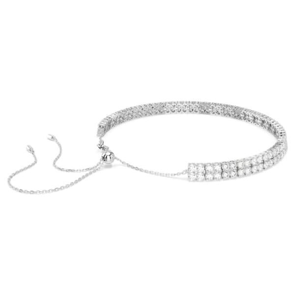 Matrix Tennis choker Round cut, White, Rhodium plated - Image 6