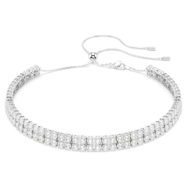 Matrix Tennis choker Round cut, White, Rhodium plated - Image 8