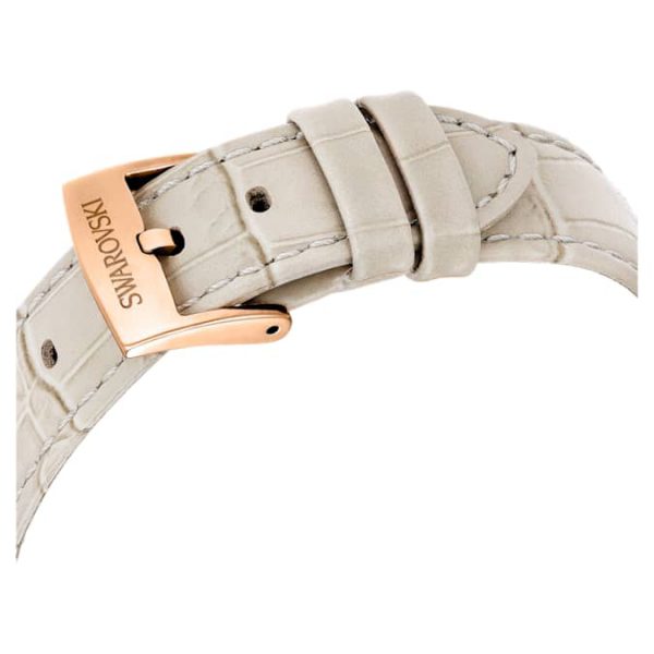 Matrix tennis chrono watch Swiss Made, Leather strap, Beige, Rose gold-tone finish - Image 7