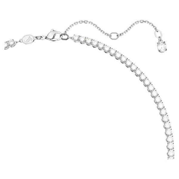 Matrix Tennis necklace Mixed cuts, Green, Rhodium plated - Image 4