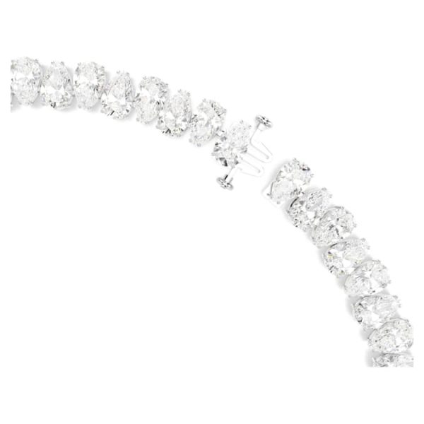 Matrix Tennis necklace Pear cut, White, Rhodium plated - Image 4