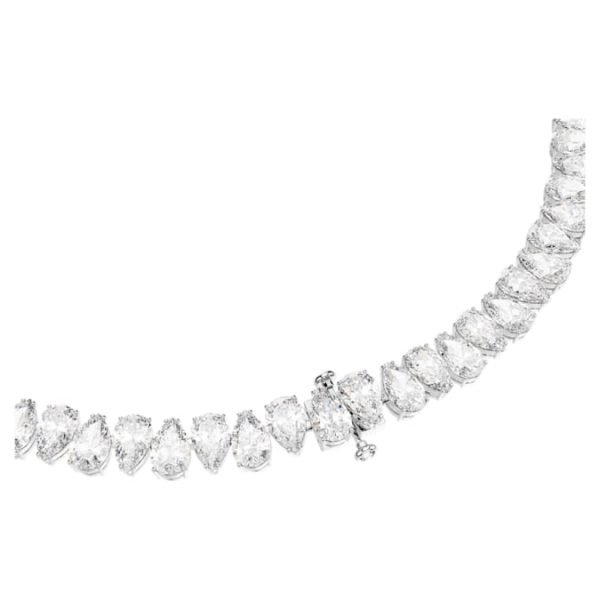 Matrix Tennis necklace Pear cut, White, Rhodium plated - Image 6