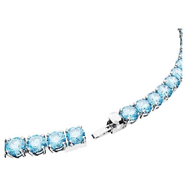 Matrix Tennis necklace Round cut, Medium, Blue, Rhodium plated - Image 4