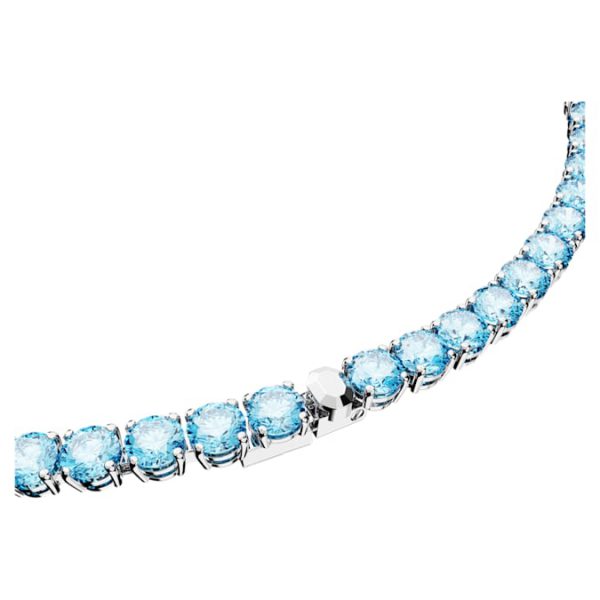 Matrix Tennis necklace Round cut, Medium, Blue, Rhodium plated - Image 5
